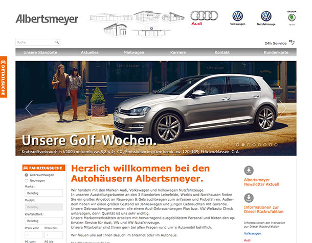 Screenshot der Website albertsmeyer.com