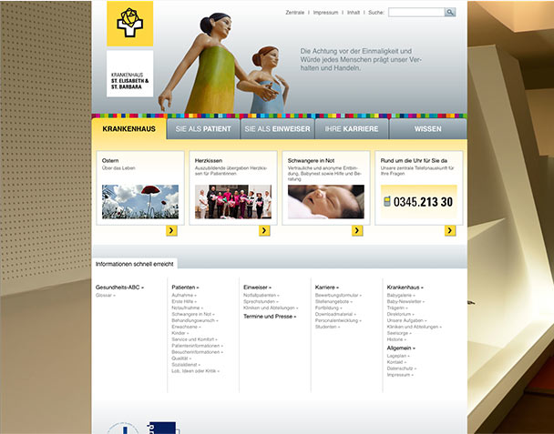 Screenshot der Website krankenhaus-halle-saale.de